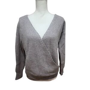 NWT Revolve One Grey Day 100% Cashmere women's wrap sweater size medium gray